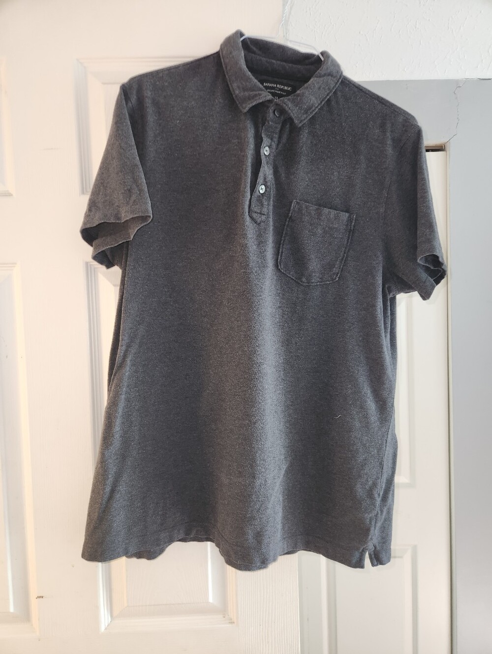 Banana Republic Charcoal Gray Polo with Chest Pocket